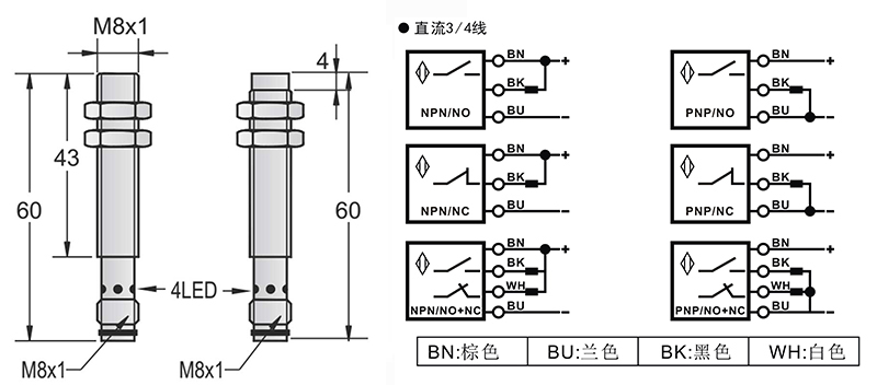 M8-M8 60mm接近開(kāi)關(guān)