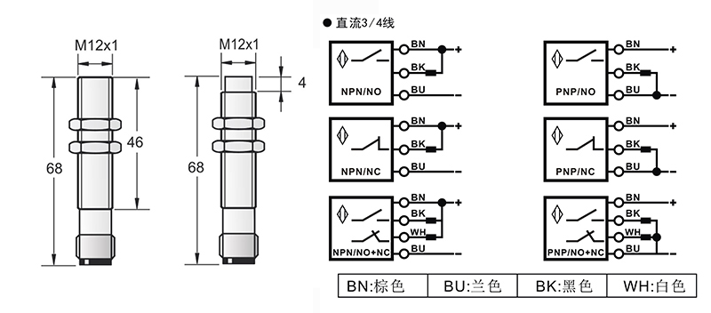 M12模擬量電壓輸出接頭式接近開(kāi)關(guān)